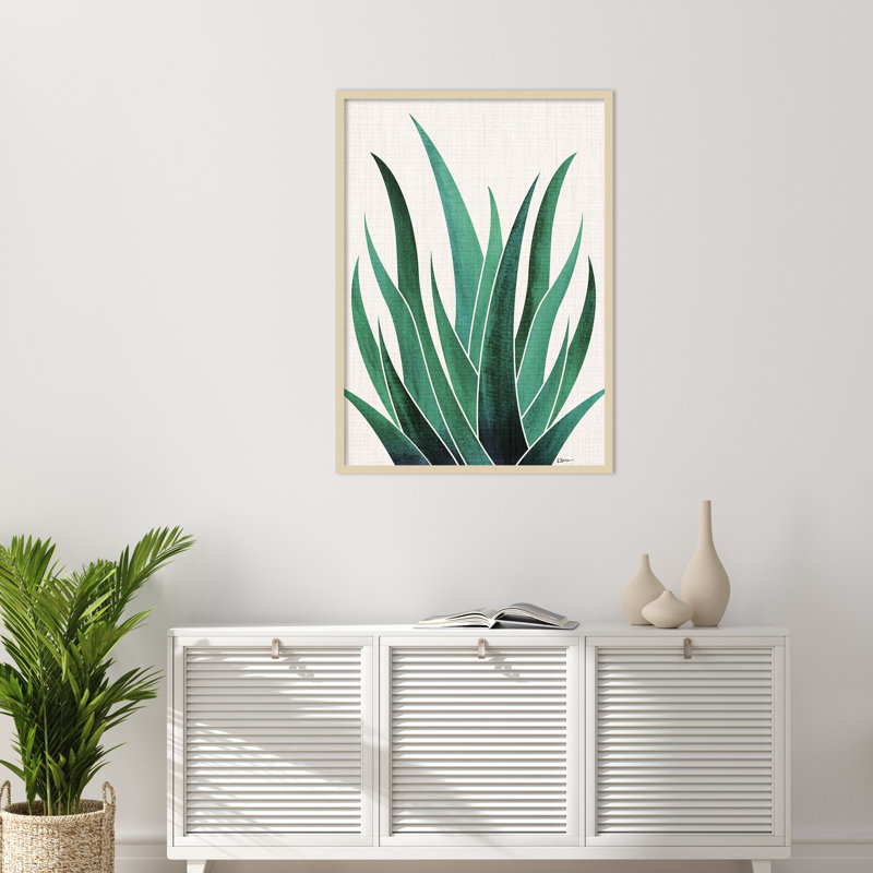 «Desert Agave Cactus» par Kristian Gallagher, impression sur bois encadrée, H 41 po x l 30 po