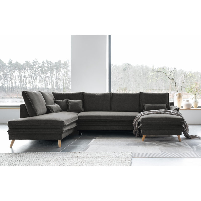 Charming Charlie Limited 8 Seater Sofa Bed, Left facing, Dark Grey