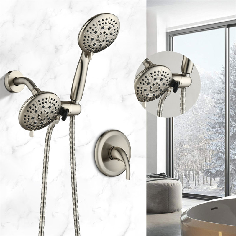 Pomme de douche à grande pression à 6 jets avec douche à main classique à haute pression Classic (valve incluse)