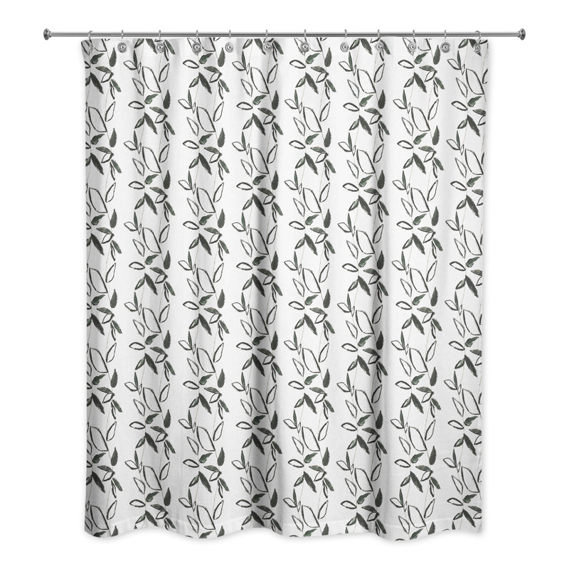 Floral Shower Curtain with Hooks Included
