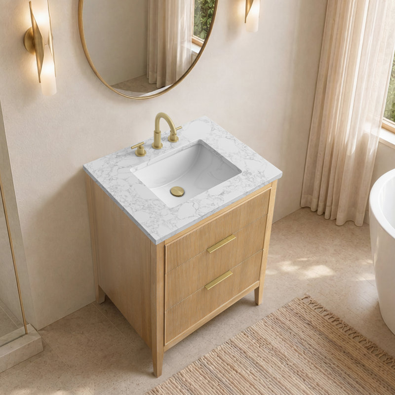 Emma 30" W Single Vanity, Classic Oak