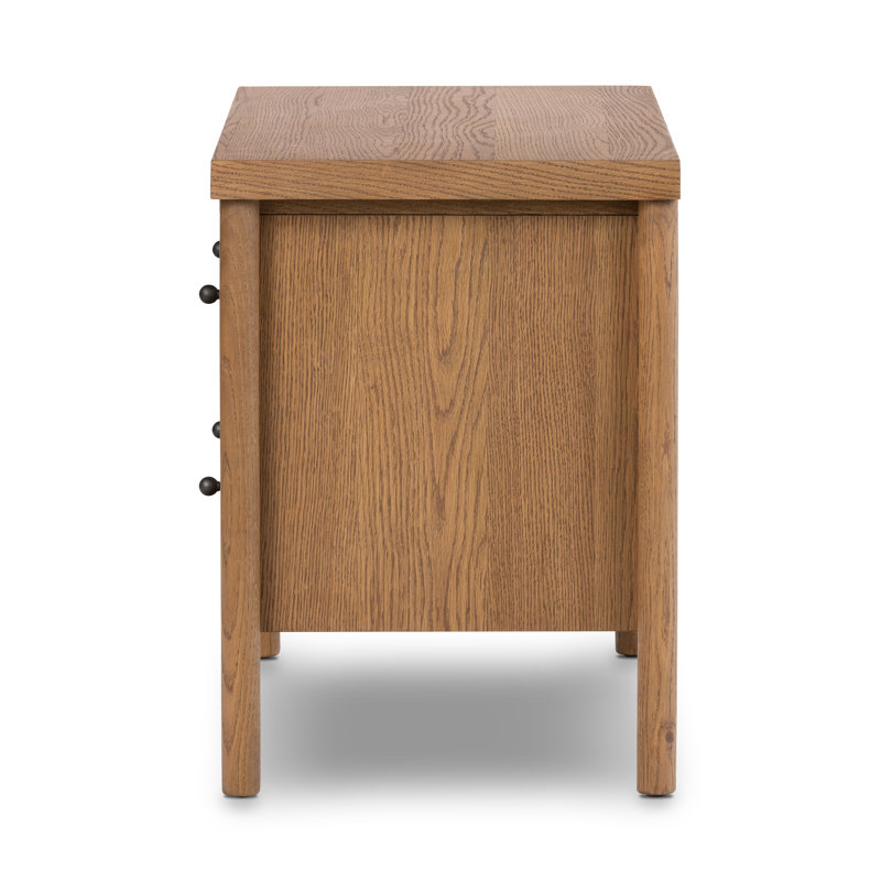 Roark 2 - Drawer Solid Wood Nightstand, Brown