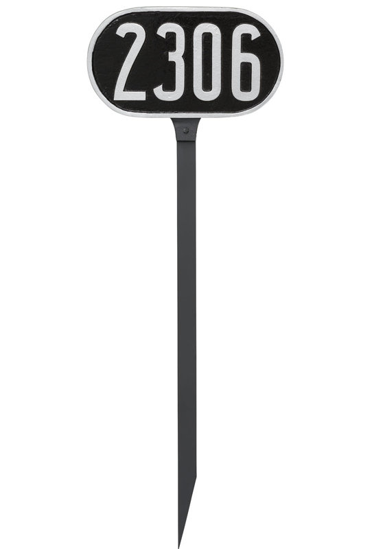 Plaque d'adresse sur une ligne oblongue, Noir / argent, Oui