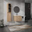 Meuble-lavabo mural contemporain avec lavabo et armoire latérale Contemporary