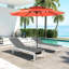 Parasol à 3 niveaux en aluminium 10 pi pour pelouse - Pour la piscine, la cour arrière orange, la terrasse de la piscine-430088876