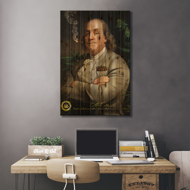 «Ben's Cigar» par JJ Brando, impression sur bois sans cadre, H 40 po x l 26 po x P 1,5 po