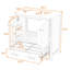 Meuble-lavabo autoportant simple avec lavabo en céramique et grand rangement Edmore-382339800