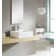 Modern Ceramic Square Vessel Bathroom Sink with Overflow
