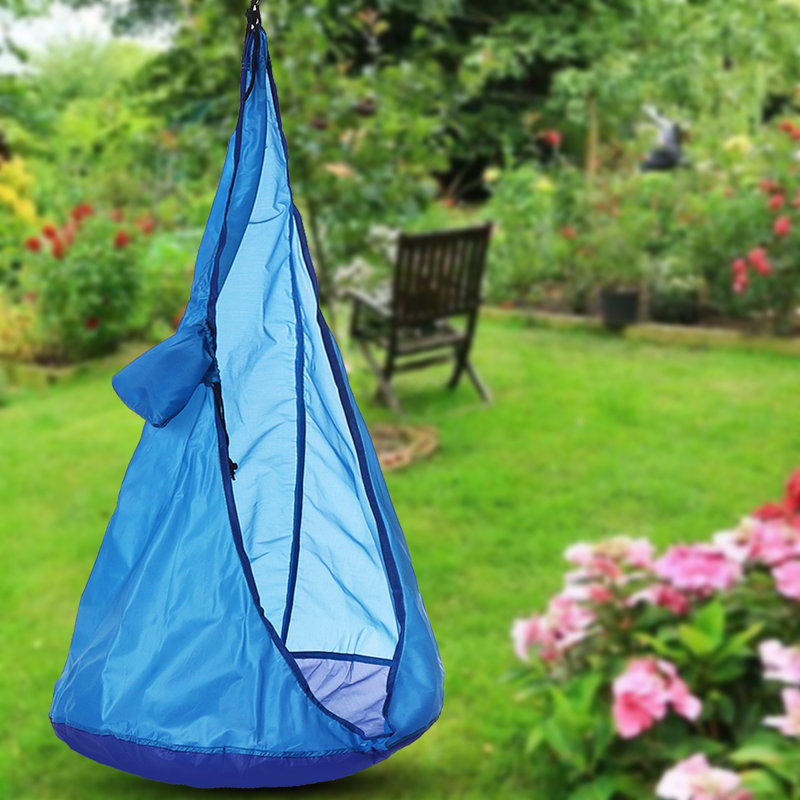 Blue Elephant Web / Saucer Swing Swing Seat with Mounting Hangers, Blue