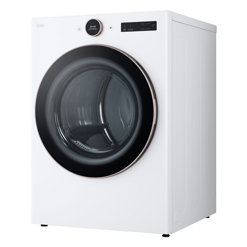 LG Smart Front Load Gas Dryer with AI Sensor Dry & TurboSteam, Technology, 7.4 cu. ft., White