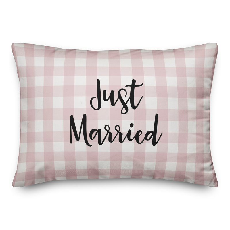  Coussin Just Just Married, Noir / Rose
