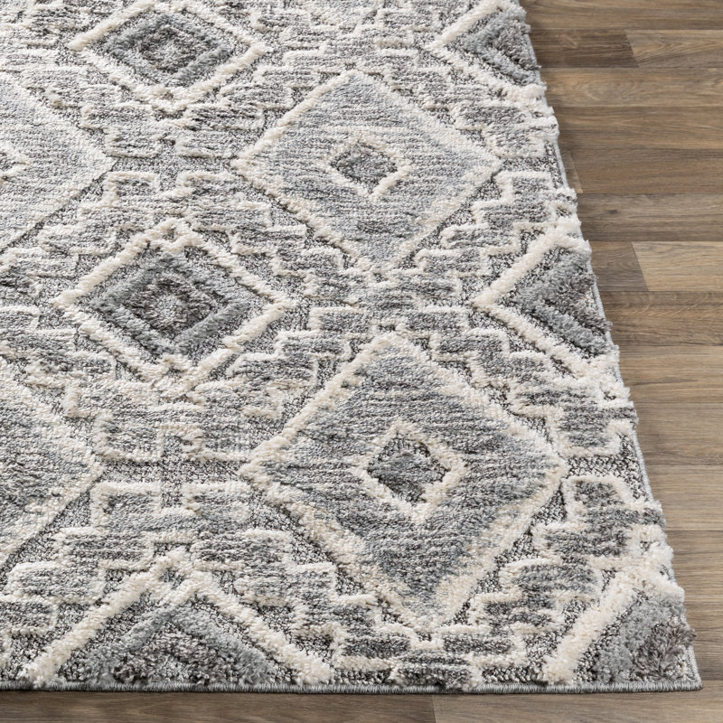 Gris Kalvin/Ivoire Tapis décoratif, Rectangle 2 pi x 3 pi
