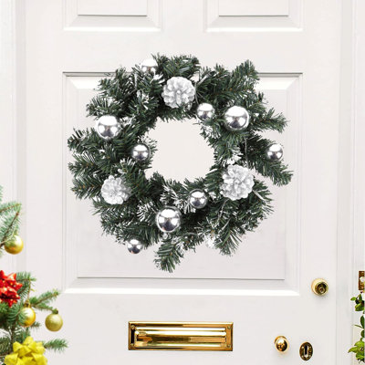 Faux Lighted Plastic Wreath