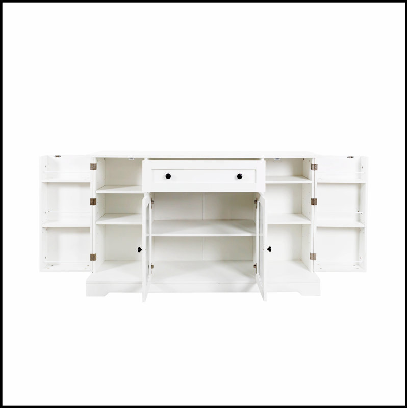 Buffet avec rangement, buffet moderne avec portes, armoire à café avec tiroir et tablette réglable pour la cuisine, la salle à manger et le salon