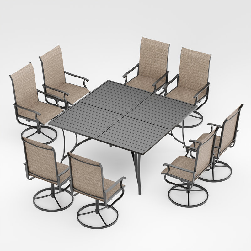 8-Person Patio Dining Sets, Brown