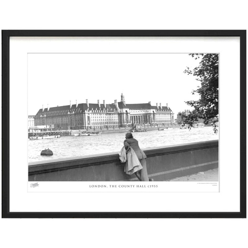 London, the County Hall C1955 1 Piece Single Picture Frame Wall Art, 60cm H x 80cm W x 2.3cm D