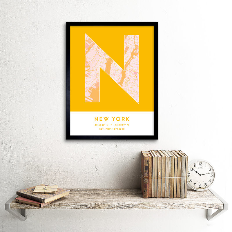 New York New York United States City - Single Picture Frame Typography