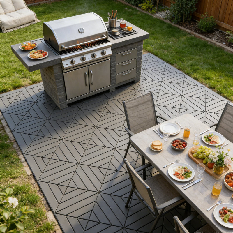 30.5cm L x 30.5cm W Polypropylene Interlocking Deck Deck Tile Kit