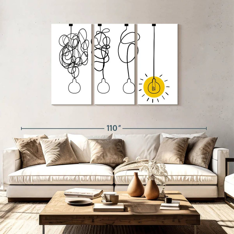 Abstract Idea Lightbulb, 48" H x 74" W