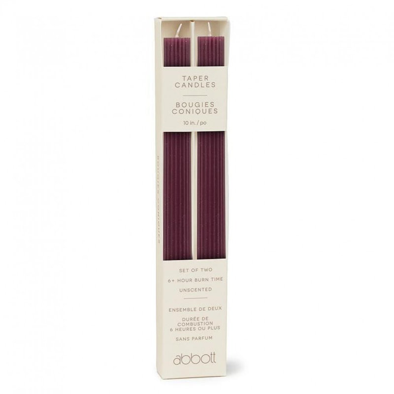 Ridged Taper Candles, Purple