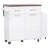 White 47.2-Inch Kitchen Island With Drop Leaf, Two Drawers, And 3 Pot Organizer - Removable Side Shelf, 9 Wheels, Trash Can Cabinet Cart Universal Towel Rack Style, Adjustable Shelf-1174575484