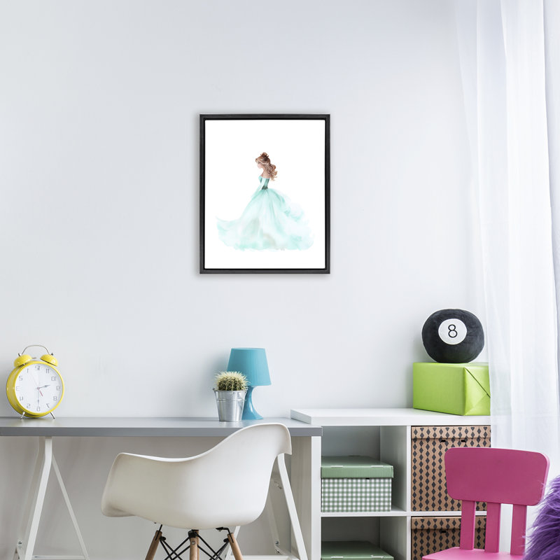 Cadre flottant Blue Princess, par Christine Simpson Art, Cadre flottant noir de jais, H 21 po x l 17 po