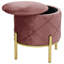 Ajhane 37cm Wide Velvet Tufted Circle Pouf Ottoman with Storage