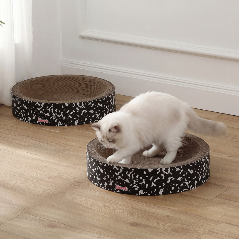 Grattoir pour chat en carton 18,13 "Emilyn, Noir / blanc