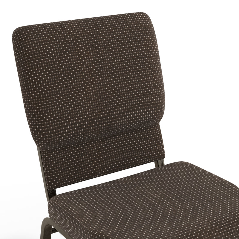 Chaise de salle d'attente empilable en tissu 19,25 po Lionel, Filon doré, Brun à pois