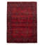 Tapis rouge en laine noué à la main de conception unique 5 pi 1 po x 6 pi 8 po Monez