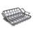 23" Grey Rectangular Metal Handmade Tray With Handles