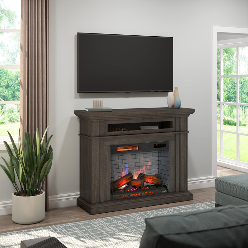 Manteau de cheminée mural duraflame® avec chauffage infrarouge et télécommande, chêne Waverly, Chêne Waverly