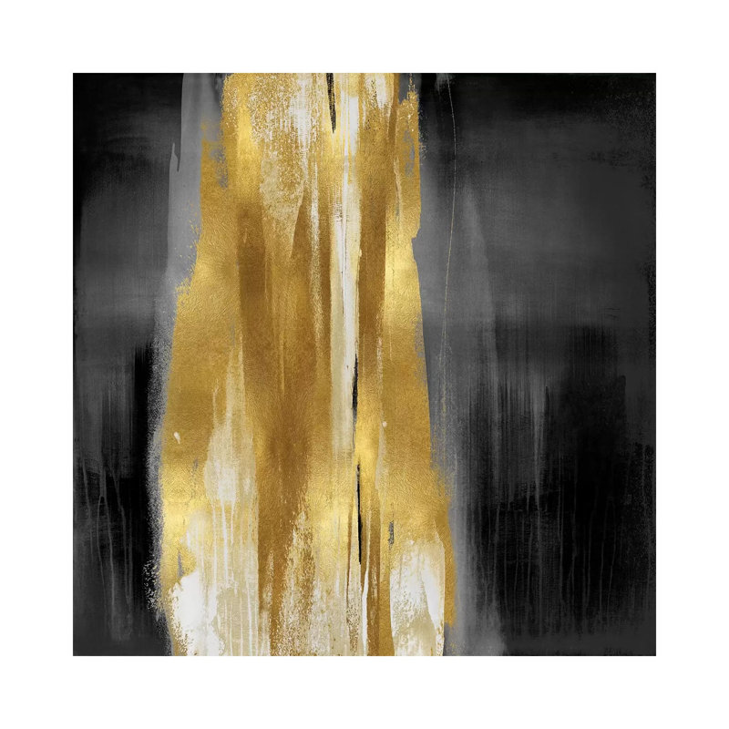 Free Fall Gray With Gold I by Christine Wright - Wrapped Canvas Painting, 45.72 cm H x 45.72 cm W x 1.91 cm D