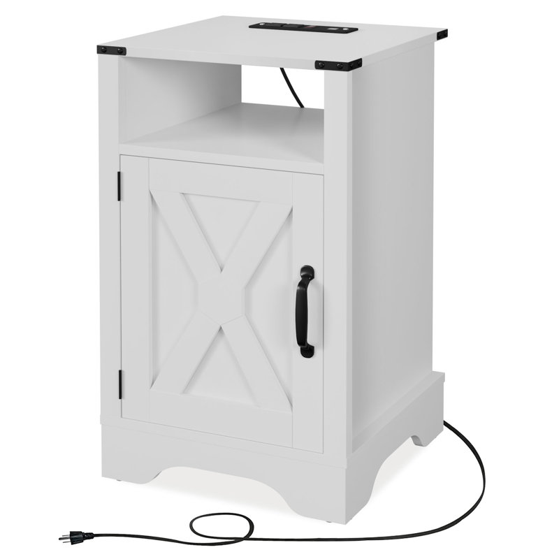 Table de chevet Bradford Farmhouse, Blanc, Individual
