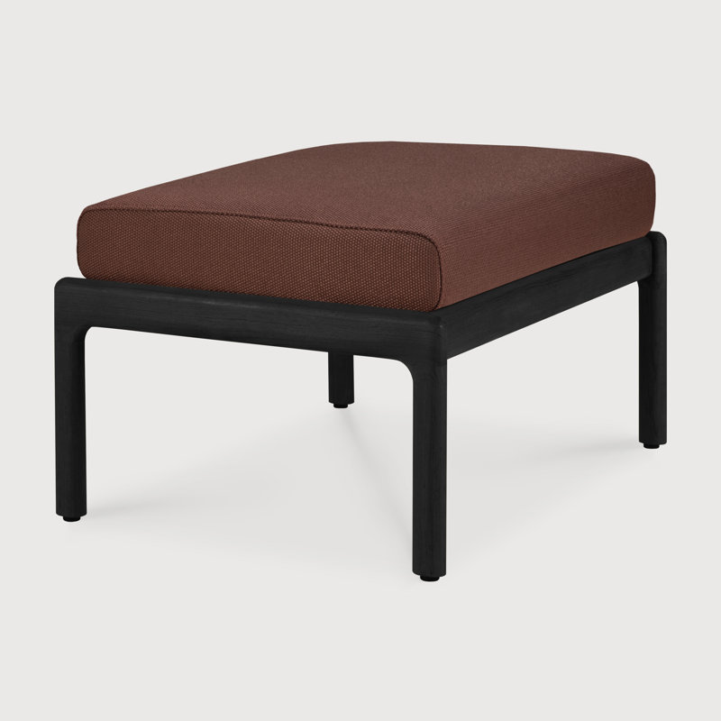 Jack outdoor footstool, Burgundy, Varnished Teak Black