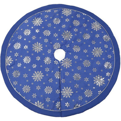 Grande jupe d'arbre de Noël 36 pouces, couverture de Noël, couverture souple, tapis, flocon de neige, jupe d'arbre de ferme pour décorations de fêtes, décorations d'intérieur pour la maison (trois couches de coton, 48 pouces)