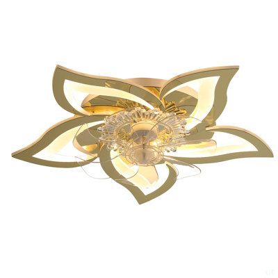 Ventilateur de plafond 27 pouces avec lumières, télécommande 3 températures de couleur, ventilateur à 6 vitesses