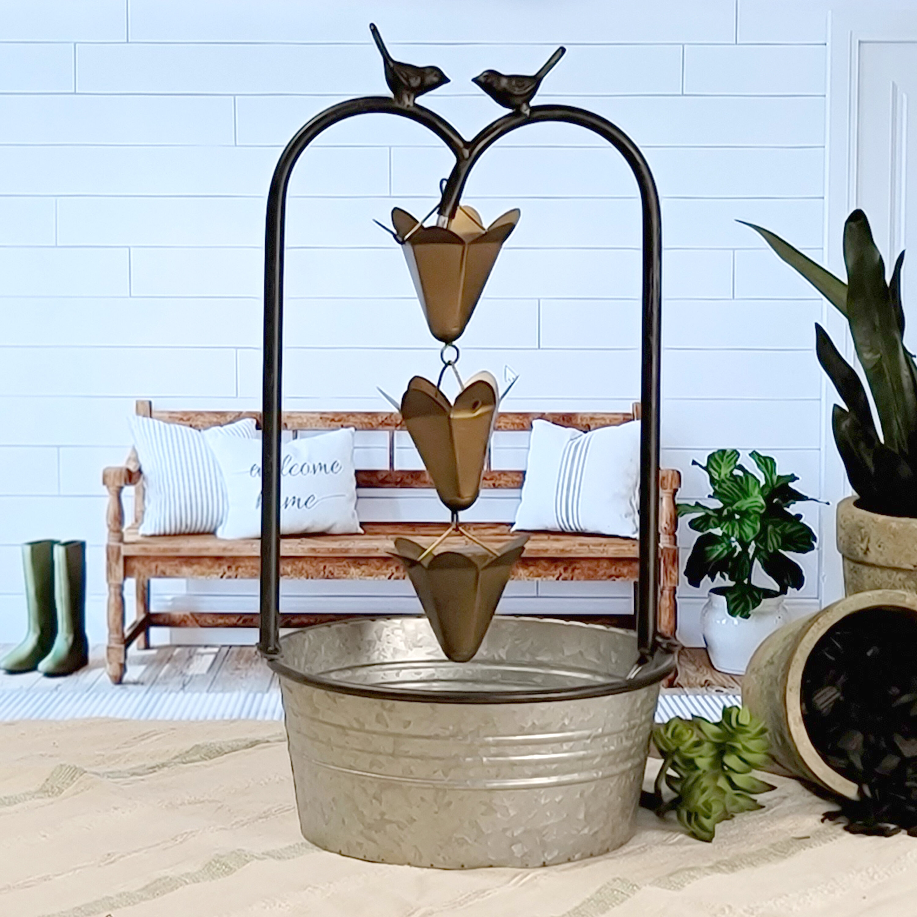 Gracie Oaks Ferderber Metal Weather Resistant Table Top Fountain | Wayfair