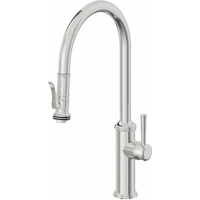 Davoli Pull-Down Kitchen Faucet with Squeeze Sprayer - High Arc Spout