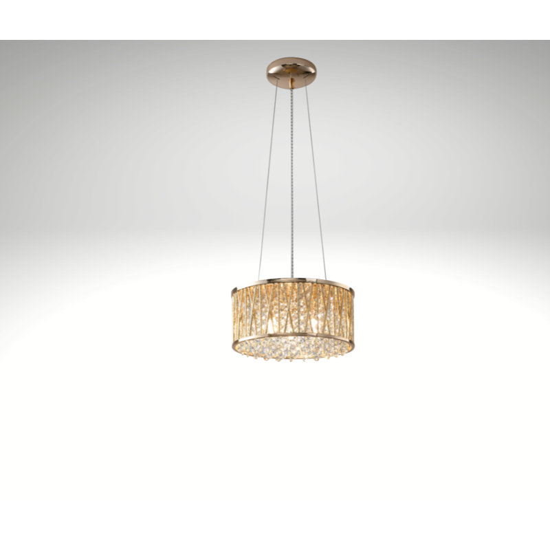 Avennes 3 - Light Drum Chandelier, Gold