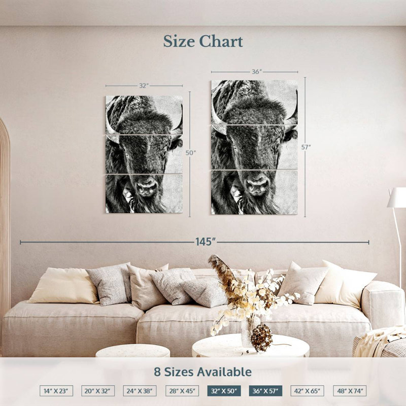 Brampt Buffalo Portrait, 50'' H X 32'' W