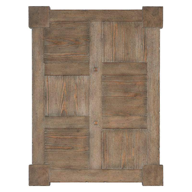 Rustic Brown Pine Veneer Rectangular End Table