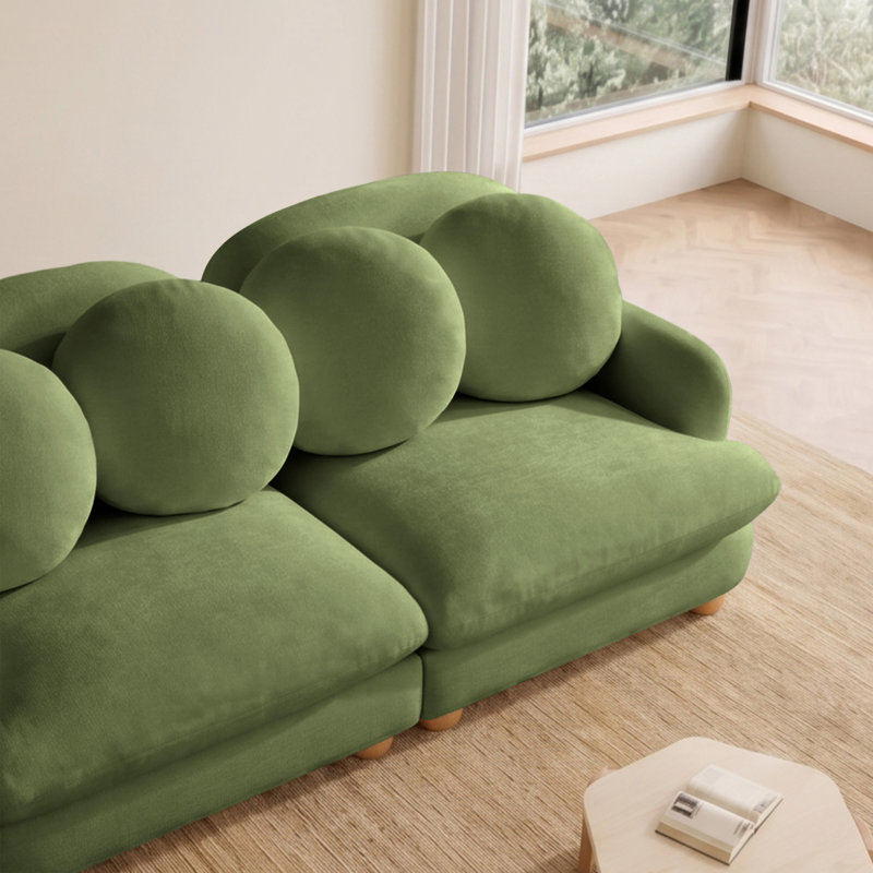 Canapé modulaire Comfy, 95.3" W, Chenille verte