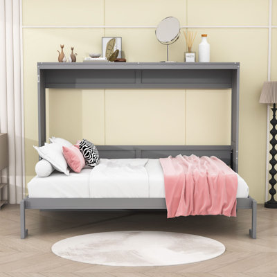 Luntex Modern Farmhouse Murphy Bed With Durable MDF And Plywood  For Guestroom, Small Bedroom