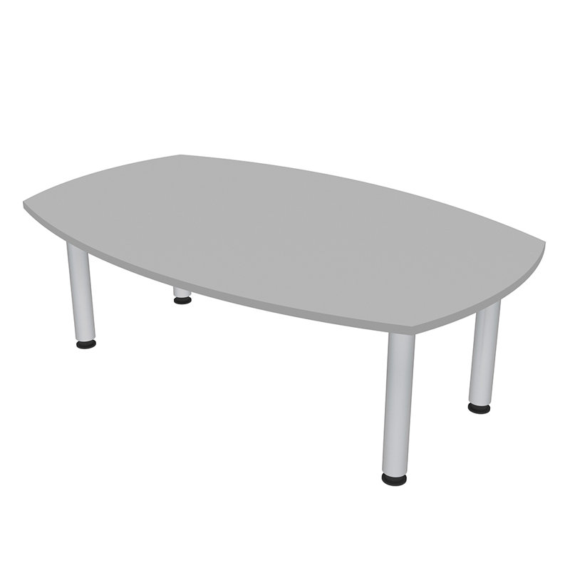 Table de conférence Pavert, H 30 po x l 144 po x P 48 po, Gris brouillard, Argent