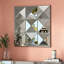 Grand miroir mural carré en verre biseauté 3D