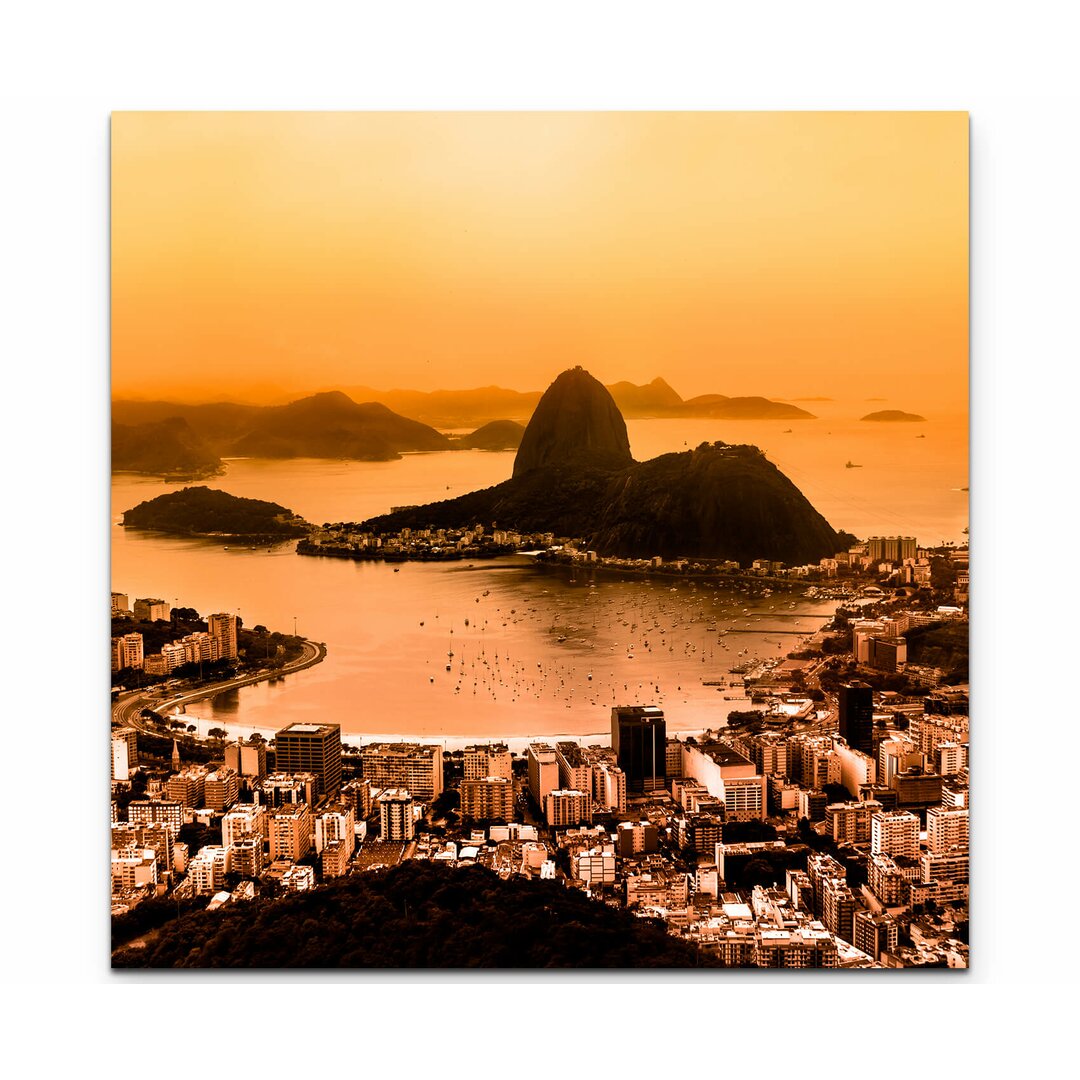 Leinwandbild Botafogo-Strand mit Zuckerhut – Rio de Janeiro