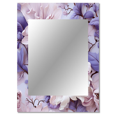 Koenig Ethereal Floral Elegance Victorian Pattern - Floral Mirror, Cottage Unique Wall Mirror, Printed Metal Art