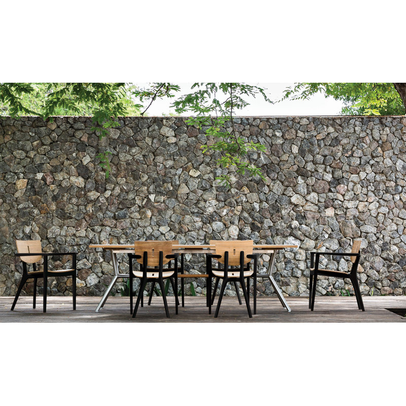 Reef 6 - Person Teak Patio Dining Set with Rectangular Table