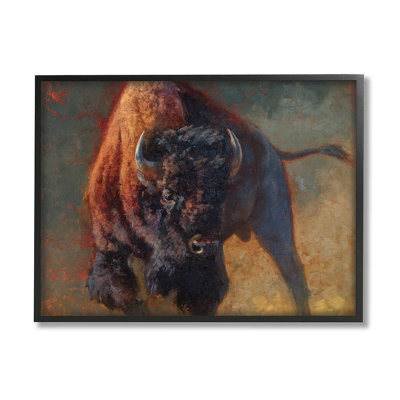 «Running Bull Portrait Masculine Clever Pose» par Julie T. Chapman - impression d'art graphique